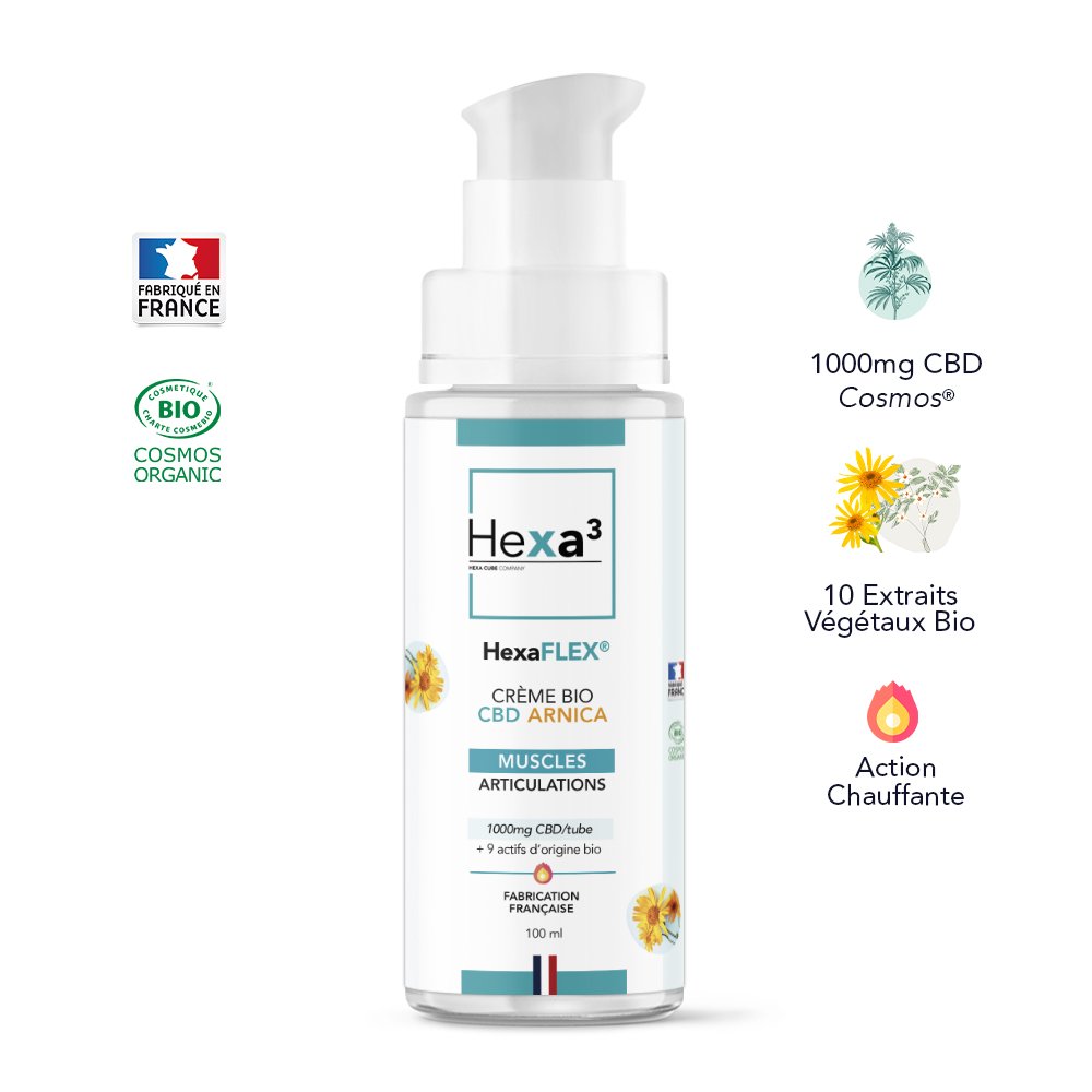 CREME CBD ARNICA BIO 100ML + 7 HUILES ESSENTIELLES HEXAFLEX® HEXA3