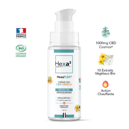 CREME CBD ARNICA BIO 100ML + 7 HUILES ESSENTIELLES HEXAFLEX® HEXA3
