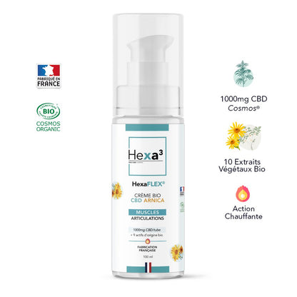 CREME CBD ARNICA BIO 100ML + 7 HUILES ESSENTIELLES HEXAFLEX® HEXA3